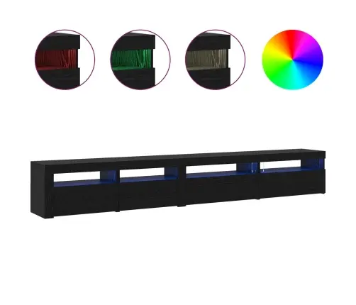 3 Daļu Tv Skapīšu Komplekts Ar Led Gaismām Melnā Ozola Inženierijas Koks Vidaxl