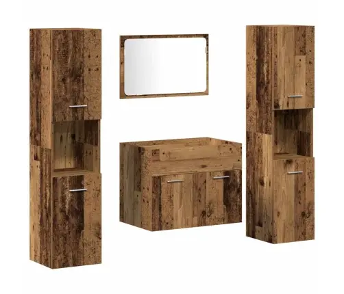 Vannas Istabas Mēbeļu Komplekts Ar Uzglabāšanu 4 Pcs Vecs Koks Vidaxl