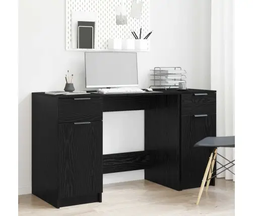 Galds Melns Ozols 133 X 50 X 75 Cm Inženierijas Koks Vidaxl