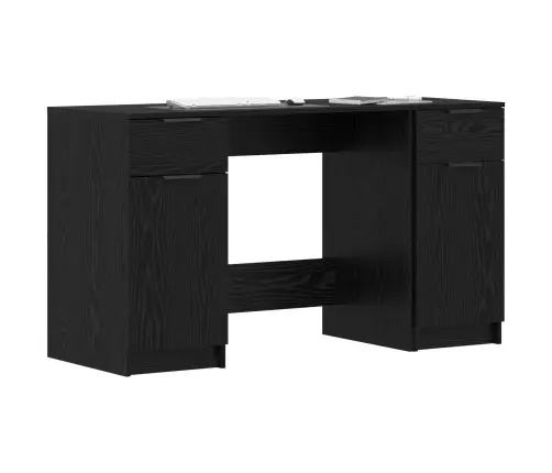 Galds Melns Ozols 133 X 50 X 75 Cm Inženierijas Koks Vidaxl