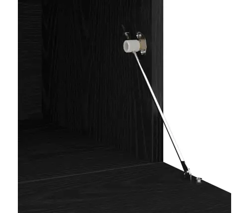 Tv Skapji 3 Gab Ar Led Gaismām Melna Ozola Inženierijas Koks Vidaxl