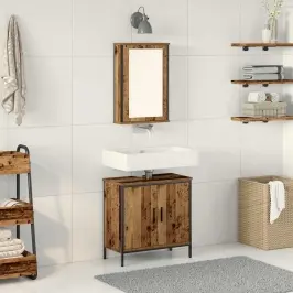 Vannas Istabas Mēbeļu Komplekts 2 Pcs Brūna 60 X 30 X 60 Cm Vidaxl