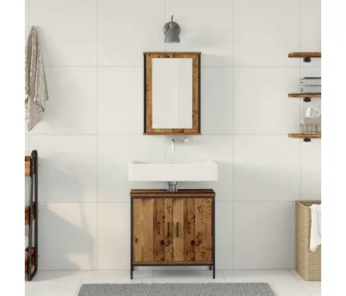 2 Daļu Vannas Istabas Mēbeļu Komplekts Vecais Koks Izstrādāts Koks Vidaxl