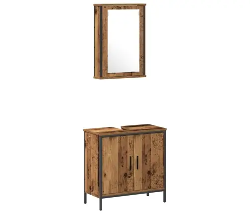 2 Daļu Vannas Istabas Mēbeļu Komplekts Vecais Koks Izstrādāts Koks Vidaxl
