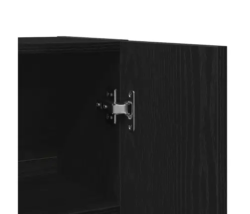 Vidaxl Veļas Mazgājamie Skapji 2 Gabali Melns Ozols 70.5X71.5X181.5 Cm Inženierijas Koks