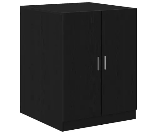 Vidaxl Veļas Mazgājamie Skapji 2 Gabali Melns Ozols 70.5X71.5X181.5 Cm Inženierijas Koks