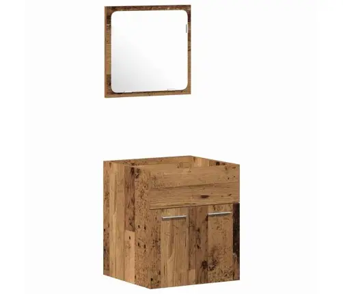 Vannitoa Mööbleset Seinale Kinnitatav 3 Pcs Vana Puit Tehispuit