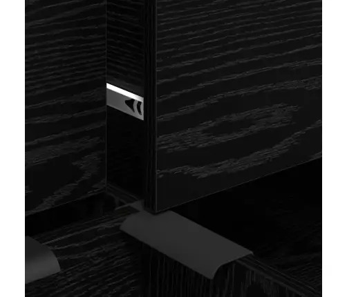 Puse 3 Pcs Melns Ozols 60 X 30 X 70 Cm Inženierijas Koks Vidaxl