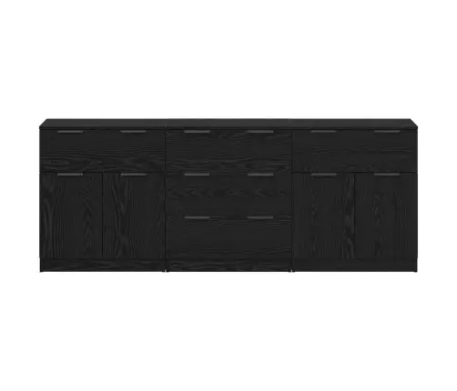 Kõide Sahtliga 3 Pcs Must Tamm 181 X 30 X 70 Cm Tehispuit