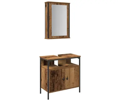 2 Daļu Vannas Istabas Mēbeļu Komplekts Vecs Koks Inženierijas Koks Vidaxl