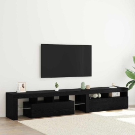Tv Skapji 2 Pcs Melns Ozols 290 X 36.5 X 40 Cm Vidaxl