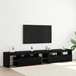 Tv Skapji 2 Pcs Melns Ozols 290 X 36.5 X 40 Cm Vidaxl