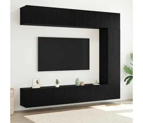 Telerikapi Komplekt 5 Pcs Must Tamm 100 X 30 X 30 Cm Tehispuit