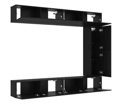 Telerikapi Komplekt 5 Pcs Must Tamm 100 X 30 X 30 Cm Tehispuit