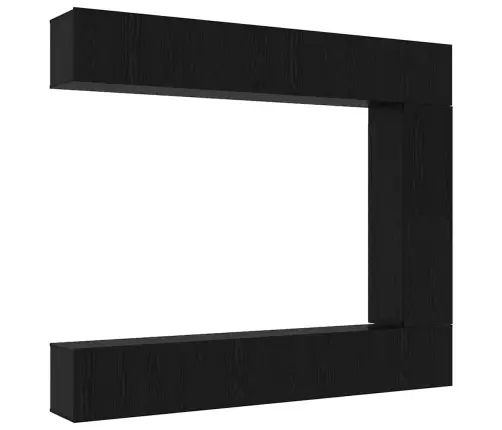 Telerikapi Komplekt 5 Pcs Must Tamm 100 X 30 X 30 Cm Tehispuit