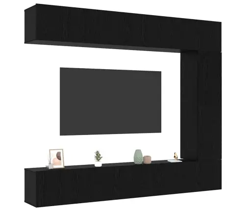 Telerikapi Komplekt 5 Pcs Must Tamm 100 X 30 X 30 Cm Tehispuit