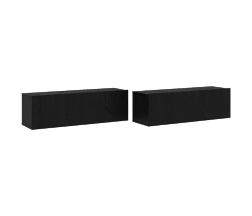Tv Spintelių Komplektas 6 Pcs Juoda Ąžuolo 100 X 30 X 30 Cm