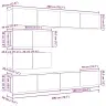 Tv Spintelių Komplektas 6 Pcs Juoda Ąžuolo 100 X 30 X 30 Cm