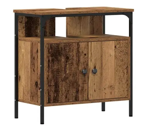 Vannitoa Mööbleset Uksega 2 Pcs Pruun 60 X 30 X 60 Cm Tehispuit