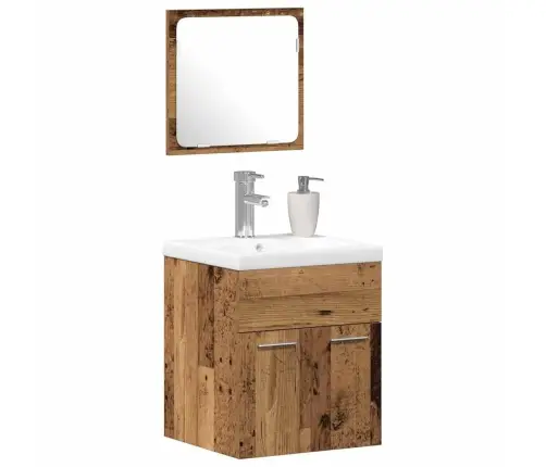 Vannas Istabas Mēbeļu Komplekts Ar Uzglabāšanu 3 Pcs Vecs Koks Vidaxl