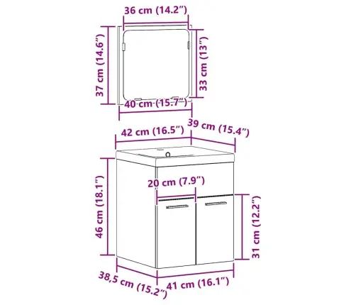 Vannas Istabas Mēbeļu Komplekts Ar Uzglabāšanu 3 Pcs Vecs Koks Vidaxl