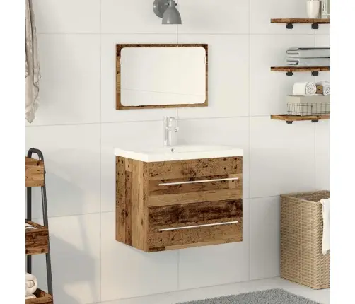 Vonios Kriauklės Spinta Su Stalčių 2 Pcs Senovinis Medis