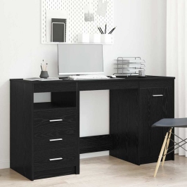 Galds 2 Pcs Melns Ozols 140 X 50 X 76 Cm Inženierijas Koks Vidaxl