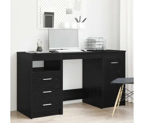 Galds 2 Pcs Melns Ozols 140 X 50 X 76 Cm Inženierijas Koks Vidaxl