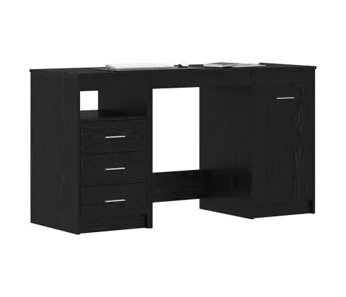 Galds 2 Pcs Melns Ozols 140 X 50 X 76 Cm Inženierijas Koks Vidaxl