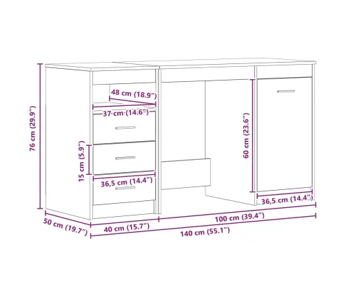 Galds 2 Pcs Melns Ozols 140 X 50 X 76 Cm Inženierijas Koks Vidaxl
