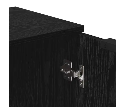 Puse 3 Pcs Melns Ozols 121 X 30 X 70 Cm Inženierijas Koks Vidaxl