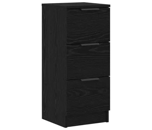 Puse 3 Pcs Melns Ozols 121 X 30 X 70 Cm Inženierijas Koks Vidaxl