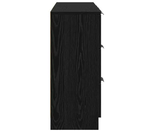 Puse 3 Pcs Melns Ozols 121 X 30 X 70 Cm Inženierijas Koks Vidaxl