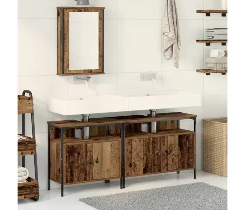 Vannitoa Valamud Riiuliga Ladustamisega 3 Pcs Pruun Tehispuit