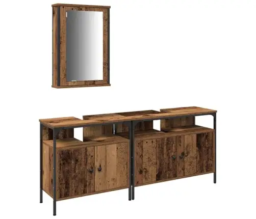 Vannitoa Valamud Riiuliga Ladustamisega 3 Pcs Pruun Tehispuit