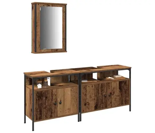 Vannitoa Valamud Riiuliga Ladustamisega 3 Pcs Pruun Tehispuit