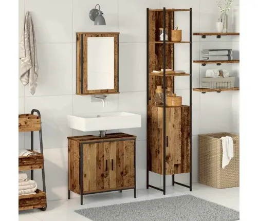 3 Daļu Vannas Istabas Mēbeļu Komplekts Vecs Koks Vidaxl