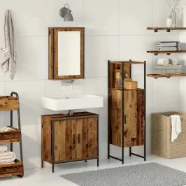 Vannas Istabas Mēbeļu Komplekts 3 Pcs Brūna 33 X 33 X 120.5 Cm Vidaxl