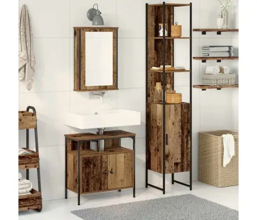 Vannas Istabas Skapītis Ar Iebūvētu Izlietni No Veca Koka Vidaxl