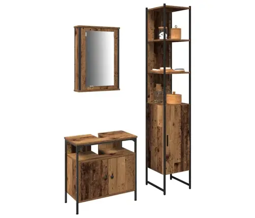 Vannas Istabas Skapītis Ar Iebūvētu Izlietni No Veca Koka Vidaxl