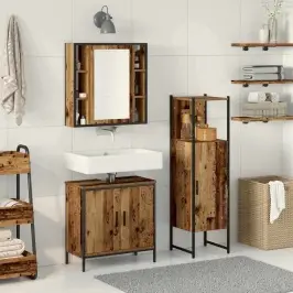 Vannas Istabas Mēbeļu Komplekts 3 Pcs Brūna 33 X 33 X 120.5 Cm Vidaxl