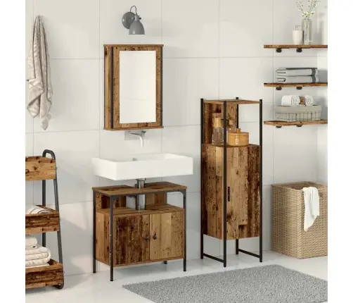 3 Gabali Vannasistabas Mēbeļu Komplekts Vecs Koks Inženierijas Koks Vidaxl