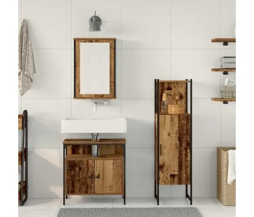 3 Gabali Vannasistabas Mēbeļu Komplekts Vecs Koks Inženierijas Koks Vidaxl