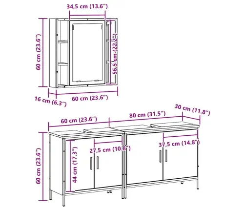 Vannas Istabas Mēbeļu Komplekts 3 Pcs Brūna 60 X 16 X 60 Cm Vidaxl Vannas Istabas Mēbeļu Komplekts 3 Pcs Brūna 60 X 16 X 60 Cm Vidaxl