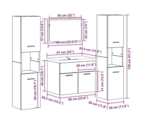 Glabāšanas Komplekts 4 Pcs Inženierijas Koks Vidaxl