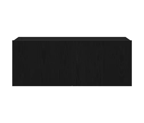 7 Daļu Tv Skapīšu Komplekts Sienām Melnā Ozolu Inženierijas Koksnē Vidaxl