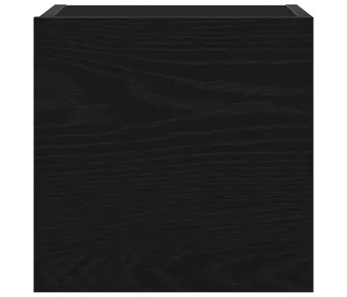 7 Daļu Tv Skapīšu Komplekts Sienām Melnā Ozolu Inženierijas Koksnē Vidaxl