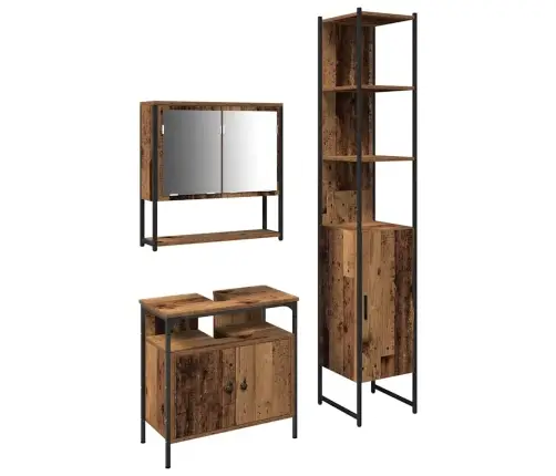 Vannas Istabas Skapītis Ar Iebūvētu Izlietni, Vecs Koks, Inženierkoks Vidaxl