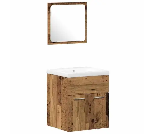 Vannitoa Mööbleset Seinale Kinnitatav 4 Pcs Vana Puit Tehispuit