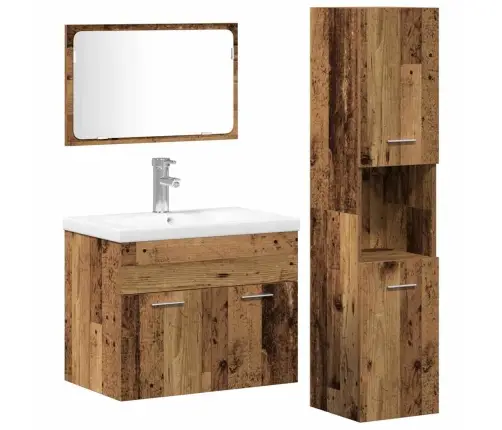 Vannas Istabas Mēbeļu Komplekts 3 Pcs Inženierijas Koks Vidaxl